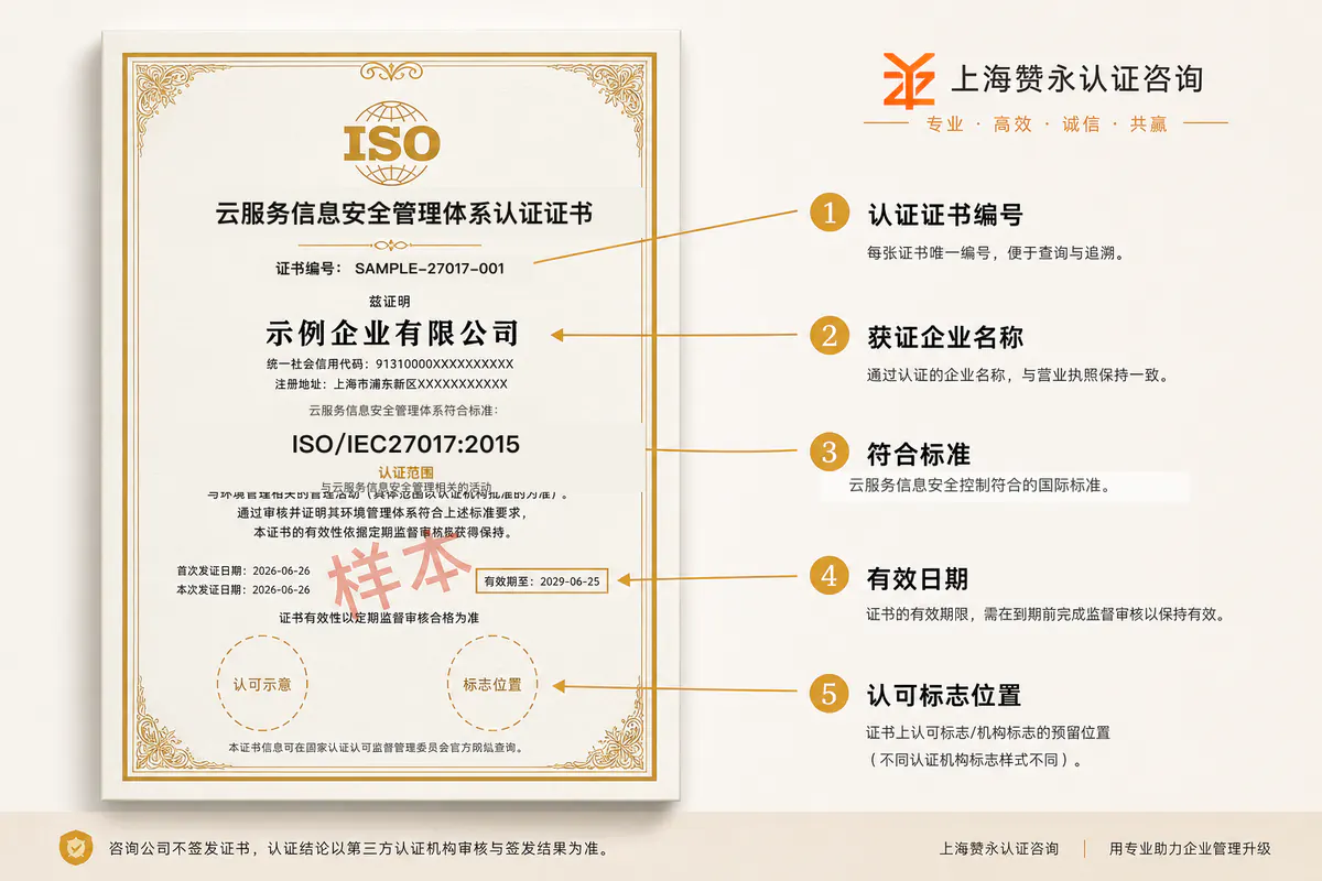 ISO27017云服务信息安全管理认证